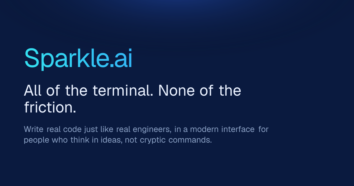 Sparkle: Real software. No terminal required.